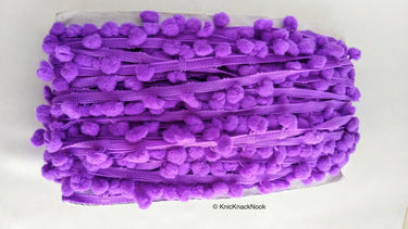 Purple Pom Pom Fringe Trim, Pompom Trimming, Tassels